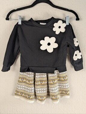 Girls 3T Fall Outfit Just Lizzy Sweater, Unbranded Knit Skirt Excellent Conditio